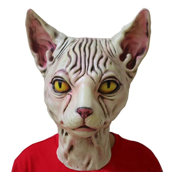 Festas de festa de animal de luxo de luxo máscara máscara de máscara de gato fofo de látex máscara de animal máscara de cabeça de animal