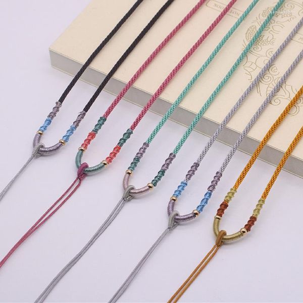 Anhänger Halsketten Lanyard 2mm geflochtene Jade Halskette Seil hängenden Hals Kristall DIY Schmuck