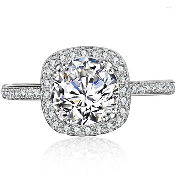 Anelli a grappolo Carino per le donne Argento 925 Diamante naturale Matrimonio Fidanzamento Promessa Gioielli da sposa Gemma Regalo di lusso Amore