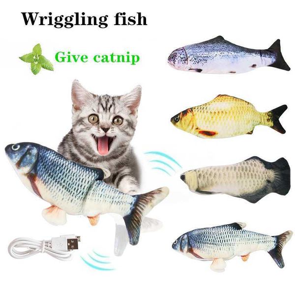 Giocattoli per gatti Articoli per animali Simulazione elettrica / non elettrica I pesci giocheranno con i giocattoli per gatti da Xiqu Cat Toys per inviare Catnip Electric Plush Fish G230520