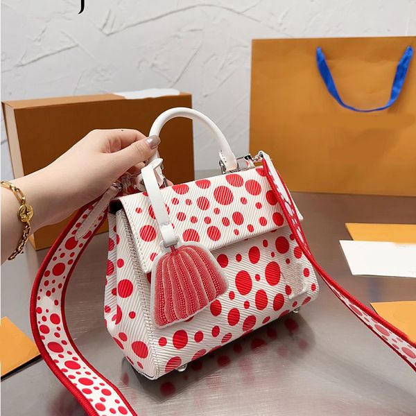 Pumpkin Flep Torba Üst Tapı Çantaları 3D Noktalar Baskı Tote Lüks Crossbody Çanta Omuz Çantaları Messenger Çantası Deri El Çantaları Büyük Kapasiteli Gümüş Donanım Geniş Kayış