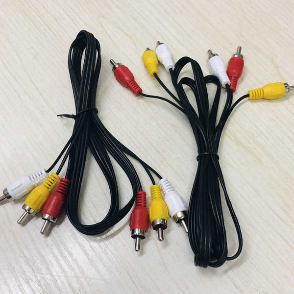 Seis cabines de cabo de som de som AV Lotus fiação de três pares três cabos AV e três pares 3RCA Male Connectores