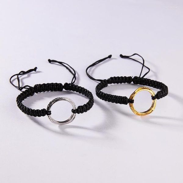 Очарование браслетов Orgin Summer Corean Fashion Black Adgeing Bracelet For Women Circle Геометрическая винтажная вечеринка ювелирные изделия