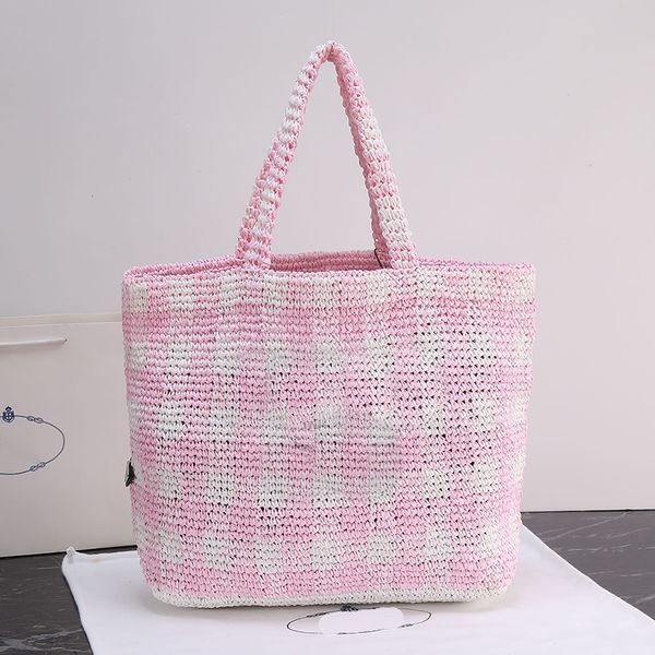 Bolsas de praia de capim -lafite Bolsas de grife feminina Bolsas de grife clássica de moda clássica letras bordadas de mão pura delas de tecido de palha férias de férias de verão