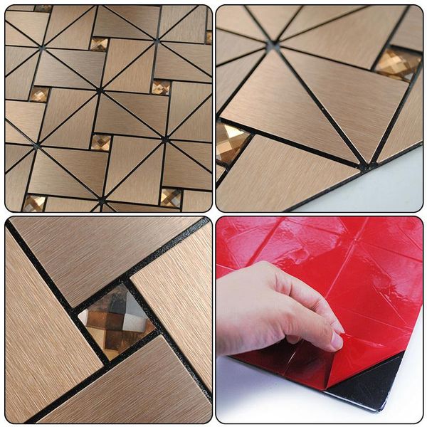 Adesivi murali Autoadesivo Mosaico Stick Piastrelle Backsplash Cucina Bagno Lavabo Soggiorno Casa Sfondo KTV Decor Decalcomanie