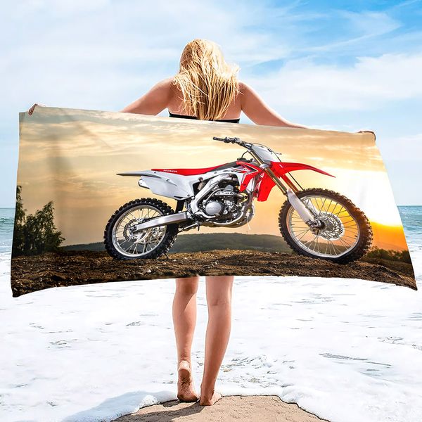 Полотенце на пляжное полотенце MicroFiber, мотоцикл быстро сухой пляж