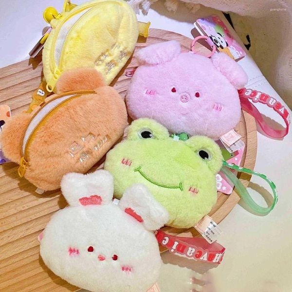 Portafogli Animale Pollo Orso Peluche Portamonete Cambio Cerniera Con Portachiavi Piccola Borsa Rossetto Mini Portafoglio Soldi Regalo Per Bambini