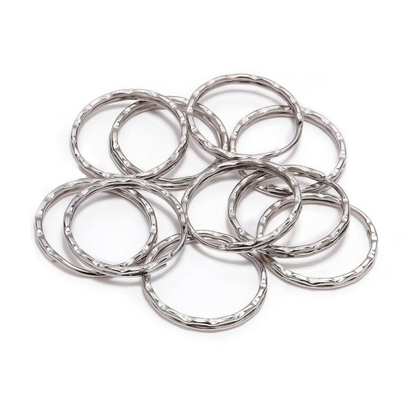 30pcs/lote 25mm Metal redondo redondo redondo Keyring Split Key Ring para Keychain DIY Key Titular Jóias Fazendo acessórios