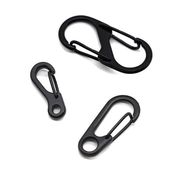 5/10pcs preto 8 em forma de chave de chave de chave de chave de chave de metal shaped shaped anéis de chave