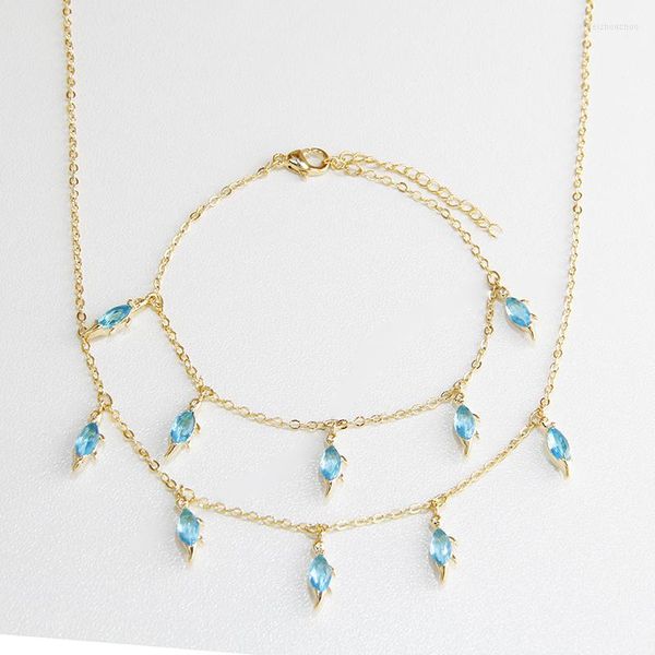 Ketten 2023 Ankunft Crystal Lake Blue Dinosaur Charm Pendantnecklaces für Frauen Modeschmuck Zarte Zirkonia Kette Halsketten