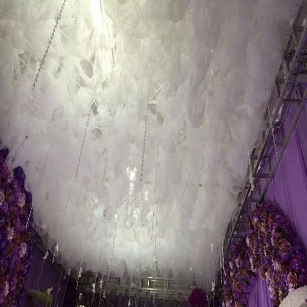 Yeni 5x5 m moda parti dekor bulut bulut üst iplik düğün ziyafet tavan centerpieces beyaz perde ücretsiz gönderim