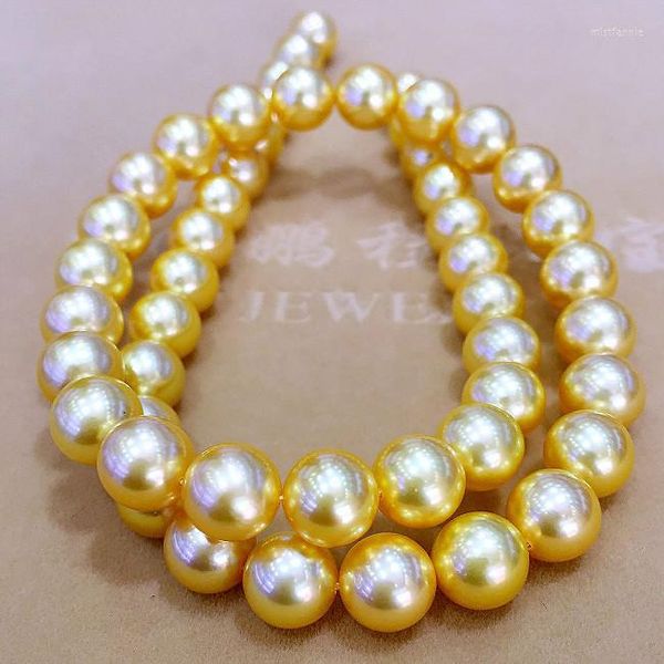 Catene 8-8.5 Akoya Gold Natural Seawater Pearl Fine Jewelry 18INCH