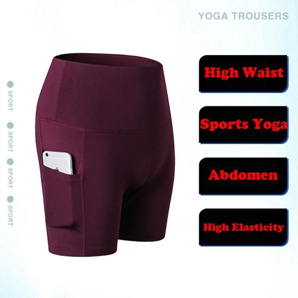 Abiti da yoga Tasche laterali da donna Vita alta Sport Allenamento corto Leggings fitness da corsa Pantaloncini femminili Abbigliamento da palestra Commercio all'ingrosso