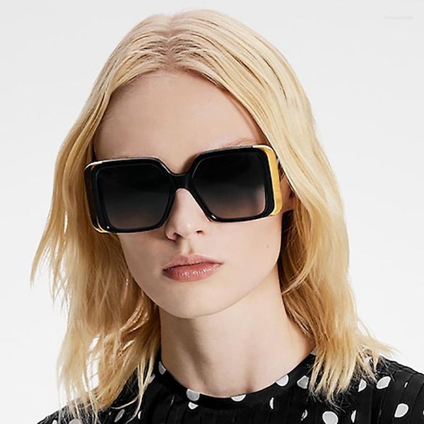 Óculos de sol Big Square Frame Summer Fashion Fashion Vintage Ladies Sun Glasses ao ar livre Sport Eyewear UV400 GAFAS DE SOL