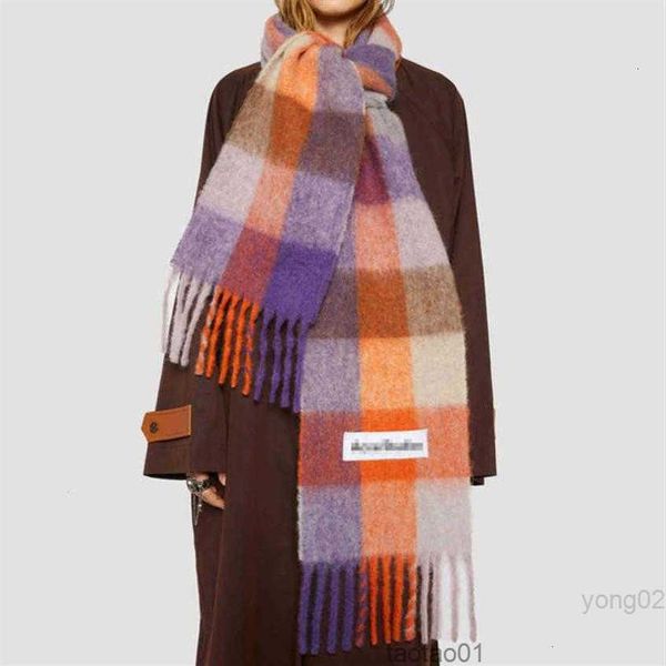 Mode Luxus AC Schal Männer Frauen Schals Nachahmung Kaschmir Plaid Wraps Lange Student Lätzchen Warm Schal Regenbogen Dicken Gitter tasse2784qoxm