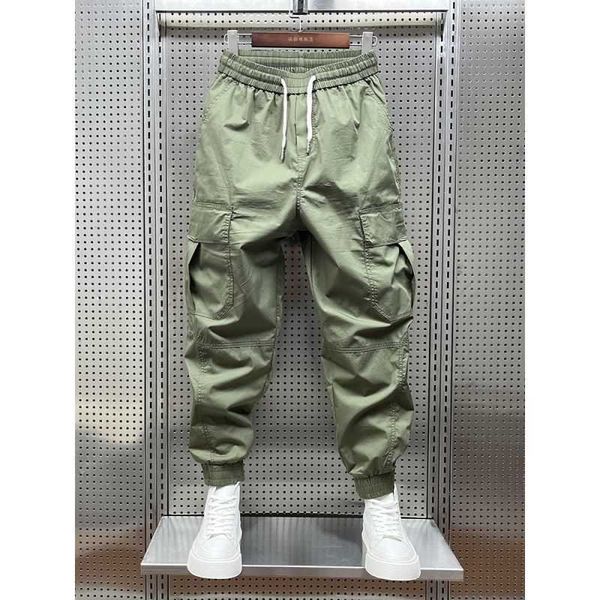 Herrenhosen Sommer dünne Outdoor-elastische Taille 2022 ultradünne Waren Herrenmode entspannte lässige Beinspur Herbst Jugend Khaki Haremshosen P230522