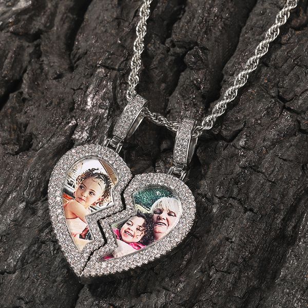TopBling DIY пользовательские магнит сердце фото кулон ожерелье женщины мужчины любовник пара ювелирные изделия