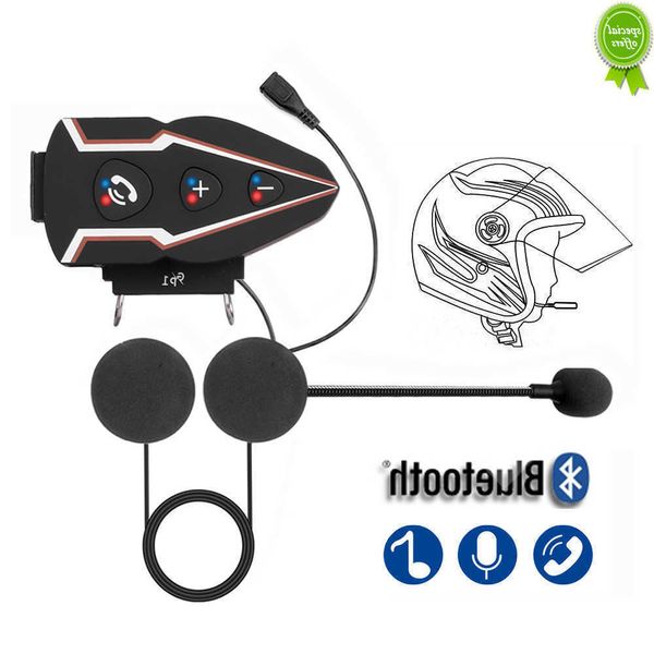 Auto Neue Motorrad Bluetooth Helm Headset Drahtlose Freisprecheinrichtung Moto Headset Musik Kopfhörer Hände Frei Anruf Wasserdicht Sprach Assistent