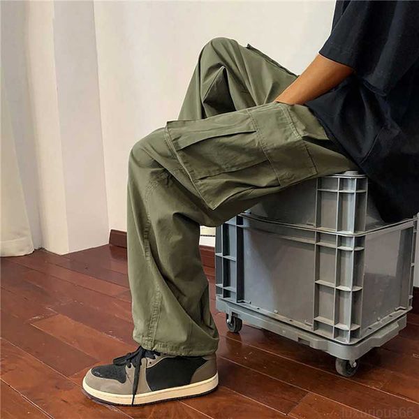 Pantaloni da uomo Pantaloni da uomo Grandi tasche Pantaloni cargo casual Pantaloni vintage da uomo Pantaloni larghi dritti larghi Pantaloni da uomo Streetwear Pantaloni maschili