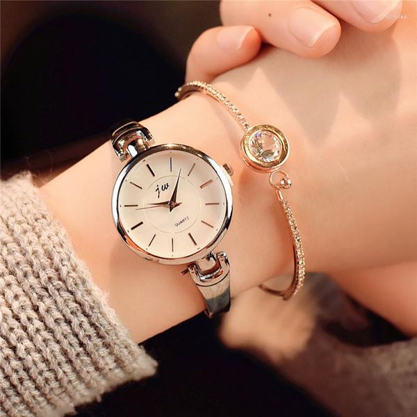 Relógios de pulso JW Moda Crystal Rose Gold Watches Women Casual Woman Bracelet Quartz Watch Dress Relogio feminino OROLOGIO