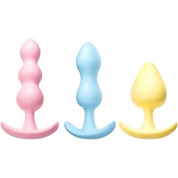 Factory Outlet Silicone PCS Toy Expanding Trainer anal Butt Plug Conjunto iniciantes Usuários avançados Brinquedos sexuais para homens mulheres e casais