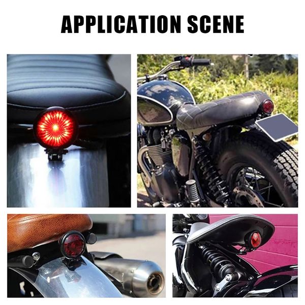 Fanale posteriore freno moto per Chopper per Bobber Fanale posteriore moto Fanale posteriore rosso 12V