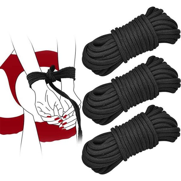 factory outlet 3pack Soft Cotton-Rope Black Beginner Set Shibari Bondage Restraint Kit Giocattoli adulti per donne e coppie