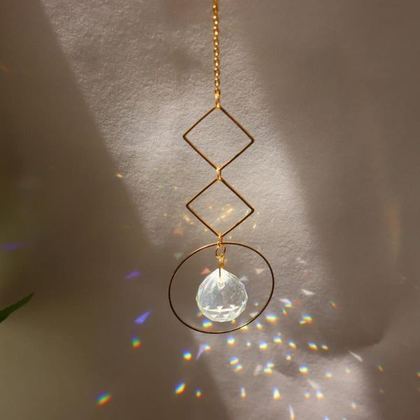 Figurine decorative Oggetti Crystal Windchimes Star Moon Pendant Fatto a mano Sun Catcher Light Garden Window Wedding Curtain Chandelier Deco