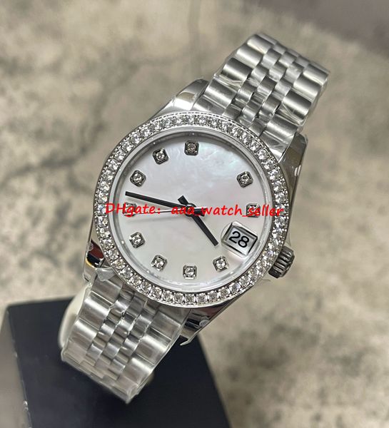 Orologi da donna di lusso fabbrica BP 31mm 278384 278240 278274 lunetta con diamanti quadrante MOP movimento automatico cinturino giubileo acciaio inossidabile eleganti orologi da polso