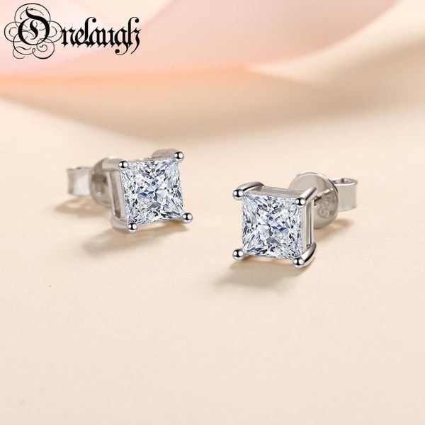 Stullo Onelaugh Real 1.24 Carat Orecchino per borchie Moissanite per donne Solido 925 Orecchini per diamanti solitari in argento sterling