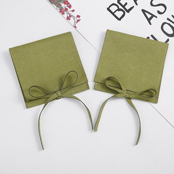 Caixas Chiques bolsas de jóias de veludo envelopes para brincos Colar Jóias de Natal Casamento de Jóias de Jóias Pequenas Microfibras Verdes Bolsa de Presente