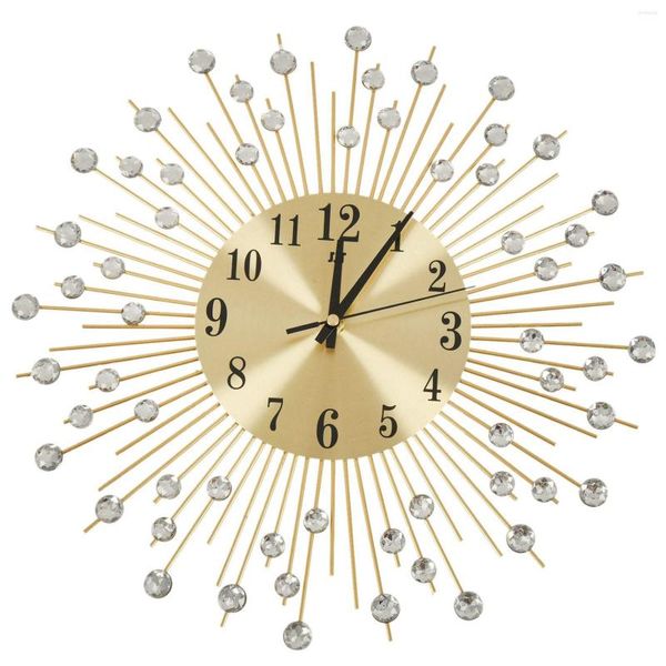 Kit di riparazione per orologi Orologio da parete Diamanti Decorativi Rotondi in metallo Decorazioni per soggiorno Orologi al quarzo silenziosi Moderni minimalisti