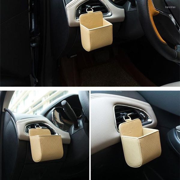 Auto Organizer PU Leder Sockel Vents Mülleimer Telefon Sitz Tasche Lagerung Für Ix35 IX45 IX25 I20 I30 Sonata Verna solaris