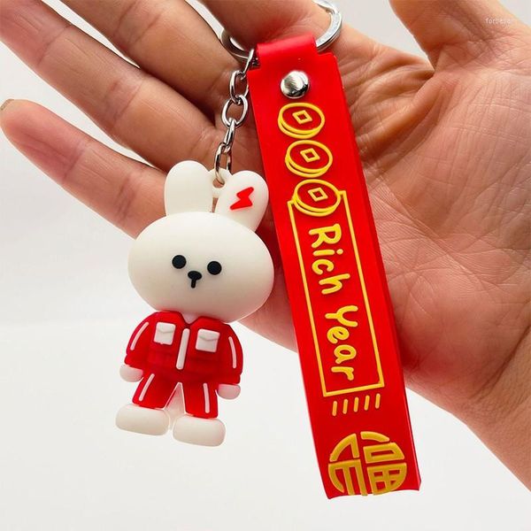 Keychains 1pc Red Chain Chain Year Keychain 2023 Acessórios pendurados decors animais zodíacos chineses