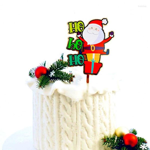 Forniture festive INS Stampa a colori Merry Christmas Party Cake Topper Toppers familiari in acrilico per la decorazione di torte di Natale per bambini