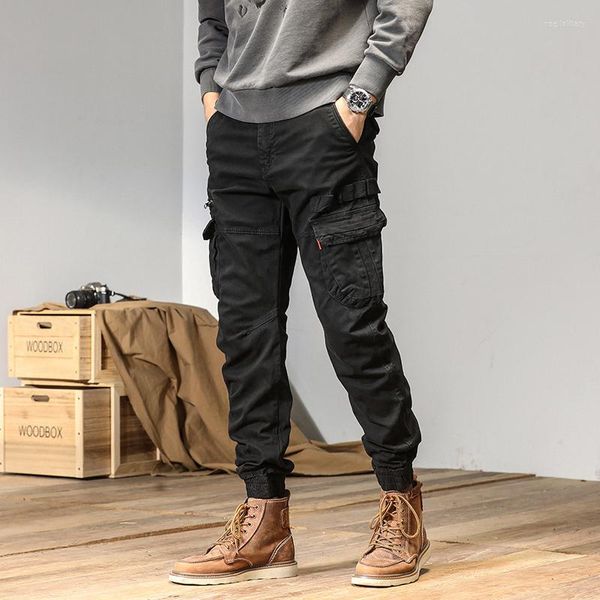 Calça masculina joggers cargo mass casual hiphop y2k bate color bolso calça masculino calças de moletom de streetwearwearwear