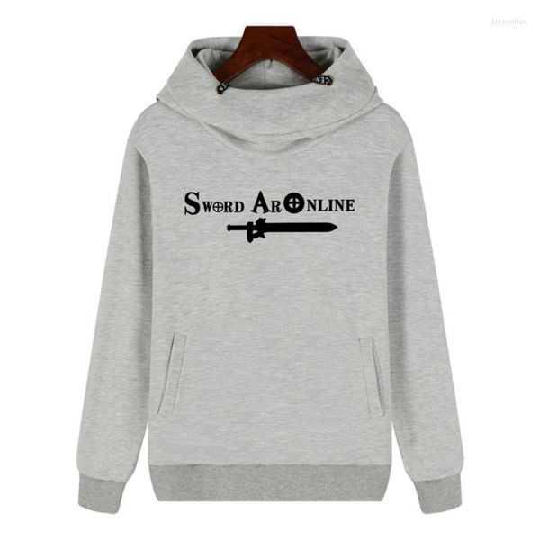 Moletons de capuz masculino de anime sword on -line on -line moletons casuais de casual de algodão