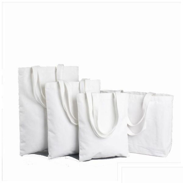 Sublimazione Blanks Tote Bags Vuoto Poliestere Totes Canvas Riutilizzabile Drogheria 12Oz Per Fai Da Te Lavorazione E Decorazione Drop Dhniy Consegna Dhl80