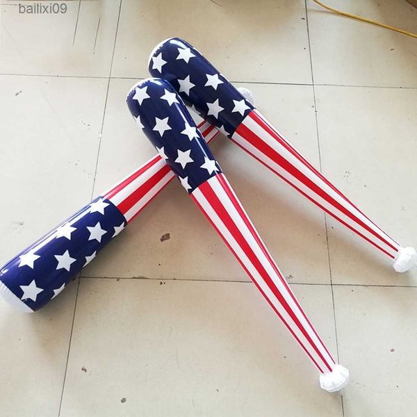 Decoração de festa 1pc 85cm American Flag Inflável Balloon Bolloon PVC PVC Inflável Baseball Bat Kids Presentes de aniversário Toys Independence Day Decoration T230522