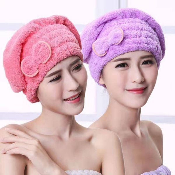 Cuffia da doccia in microfibra magica Asciugamano Cappelli da bagno per donna Cuffia per capelli asciutti Asciugatura rapida Morbida per accessori da bagno con testa di turbante da donna