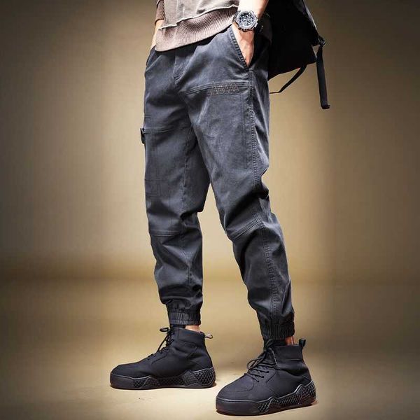 Pantalons pour hommes printemps et automne 2022 marque de mode vêtements de travail décontractés pour hommes jambes de harem coupées pantalons Harlem tissu de coton poches lâches P230522