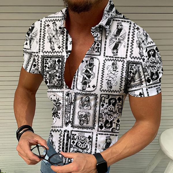 Hot Sale Fashion Hawaiian Shirme Chemise Homme Beach Camisetas Meninas de designer masculino Camisas casuais Men Blusa de verão Manga curta Button Up camisa M-3xl