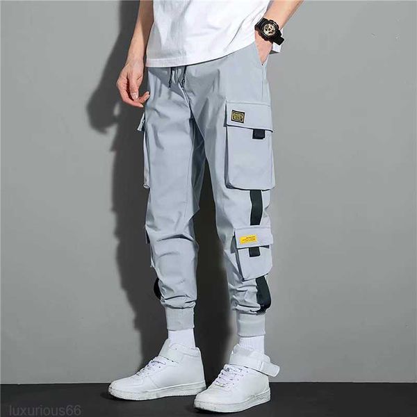 Männer Hosen Neue Hip Hop Jogger Cargo Hosen Männer Harem Hosen Multi-Tasche Bänder Mann Jogginghose Streetwear Casual herren Hosen