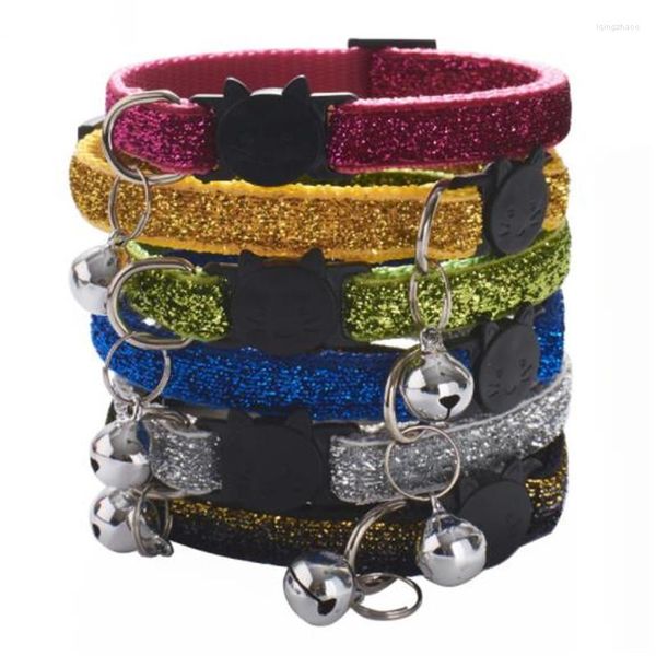 Collari per cani Moda Accessori per animali domestici Collare per gatti Campana Modello lucido colorato Regolabile per cucciolo Gattino Fai da te Piccolo animale