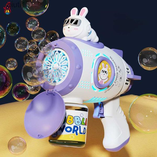 Gun Toys Space Rabbit Bubble Machine 15 Löcher Bubble Gun Jungen Mädchen Spielzeug Seifenblasen Automatische Pistole Outdoor-Spiel Sommerspielzeug für Kinder T230522