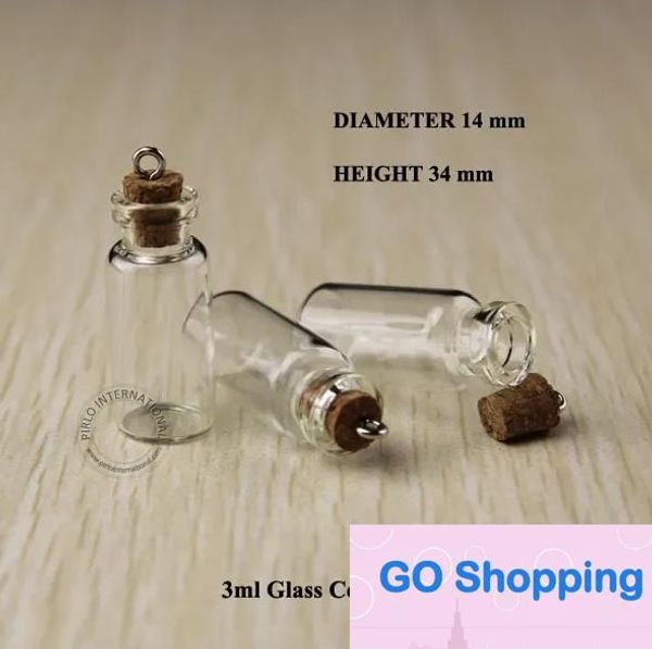 Kleine Mini-Glasflaschen, Fläschchen, Gläser mit Korken, dekorative Reagenzglasflasche aus Kork mit Korken für Anhänger, Mini, 50 Stück