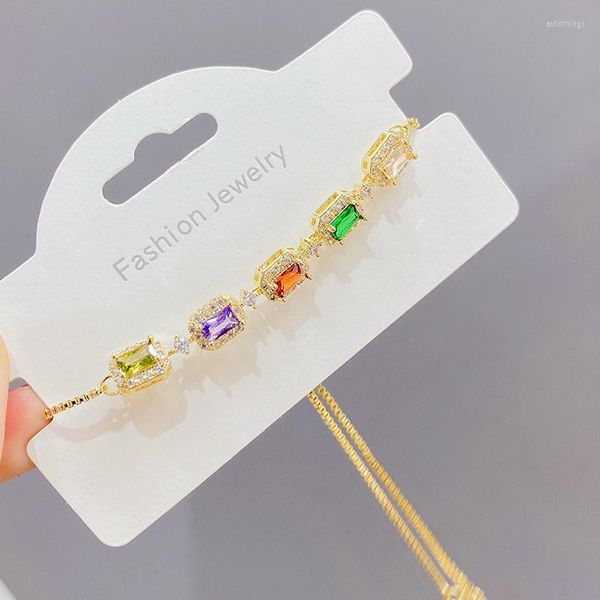 CHARM BRACELETS Gelin Düğün Zirkon Bilezik Lüks Meydanı 14K Altın Kaplamalı Kristal Kadın Mücevher Kız Tatil Hediyesi