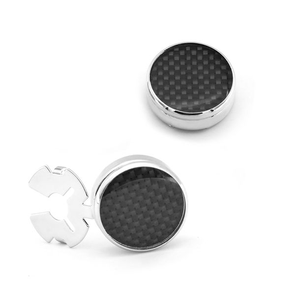 Igame Black Cufflinks Zarif Karbon Fiber Düğmeleri Erkek 'Gömleği Yüksek Kaliteli Kuff