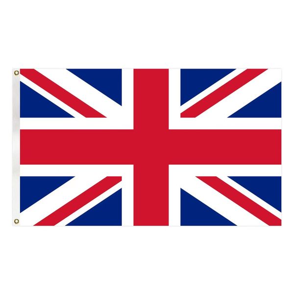 Fabrik-Großhandel, 90 x 150 cm, UK-England-Flagge, Unite-Kindom-Flaggen, Doppelnaht mit zwei Messingösen