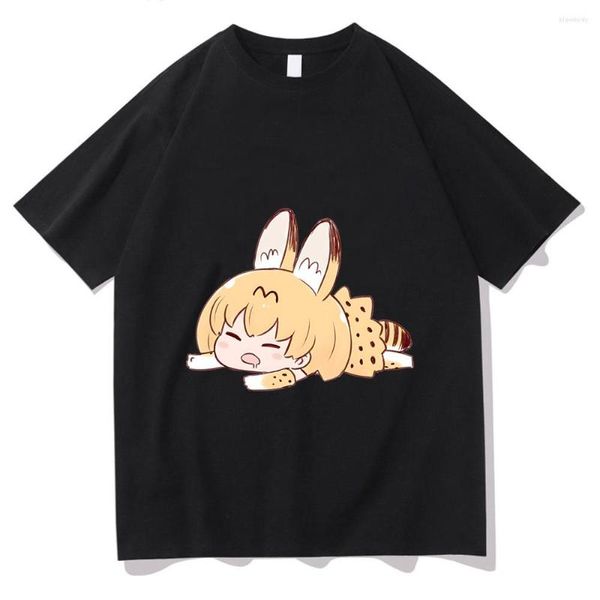 Camisetas femininas Kemono Friends Moda serval Mulheres/homens Algodão Anime Prevalente Originalidade Po Booth Sense of Design Soft